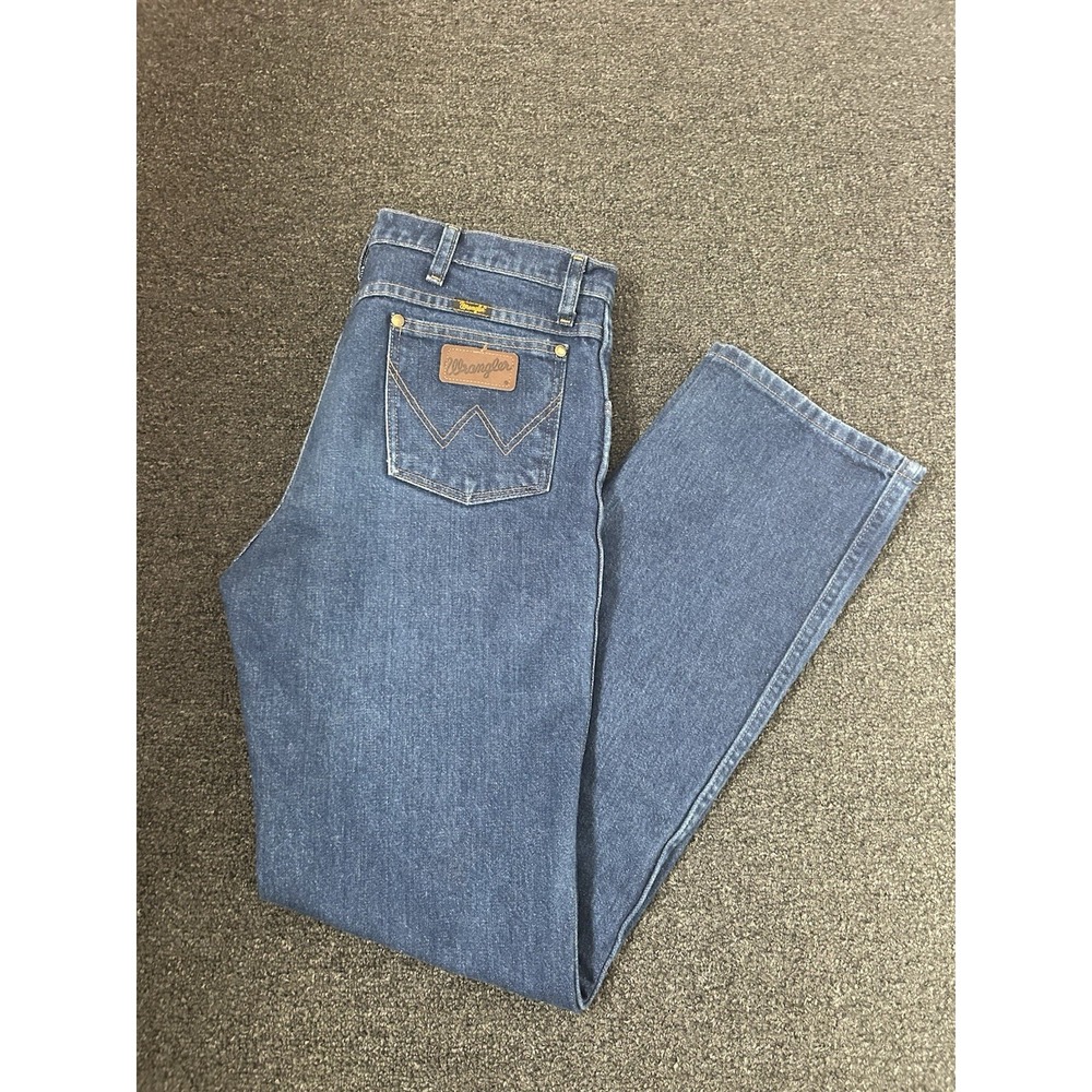 Wrangler Slim Fit Cowboy Cut Blue Jeans Mens Size 33x34 Western Denim Rodeo Work